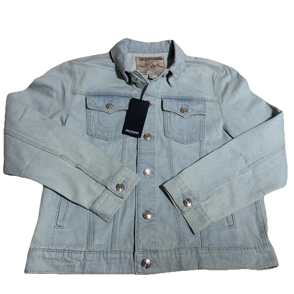 True Religion Denim Jacket‎ M Light Wash Streetwear NWT